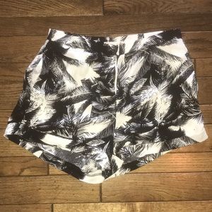 black and cream color printed shorts
